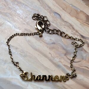 Gold Shannon Name Bracelet.